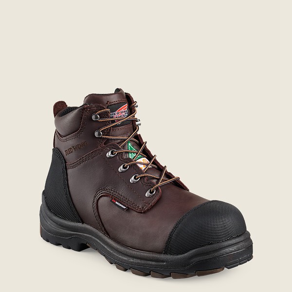 Red Wing Mens Safety Boots - King Toe® - 6-inch Waterproof Csa Toe - Black/Brown - ERP953140